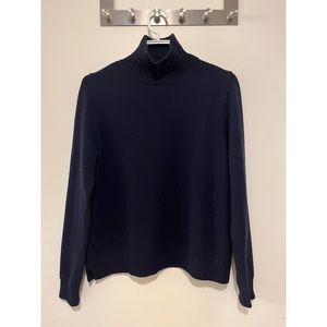 MaxMara Weekend VINO cashmere sweater navy blue turtleneck women size Small